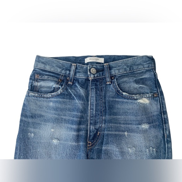 Moussy Vintage Japanese Denim Marshall Boy Skinny Cropped Womens 25 Distressed - Picture 8 of 15
